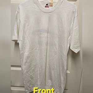 Vintage 90s Fruit of the Loom Graphic Shirt Fish White Men Large